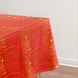 Toalha De Mesa Tablecloth vermelho do Natal do design Dourado da