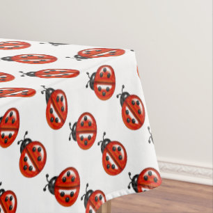 Toalha De Mesa Tablecloth vermelho e branco dos joaninhas