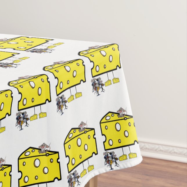 Toalha De Mesa Tablecloth White Cheese Mouse Music Yellow (Posição Original)