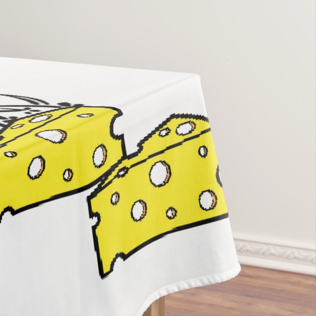 Toalha De Mesa Tablecloth White Cheesy Pizza Party Yellow (Posição Original)