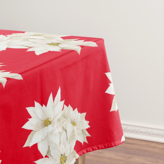 Toalha De Mesa Tablecloth White Poinsettia (Posição Original)