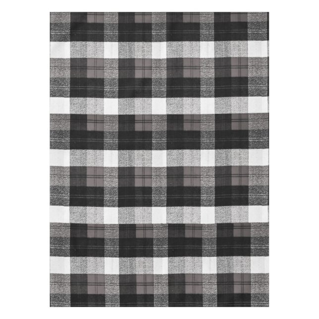 Toalha De Mesa Tablecloth XMAS Baffalo Xadrez Negra Cristma Branc (Frente)