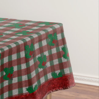 Toalha De Mesa Tablecloth Xmas Gingham 60" x 84" de 1940