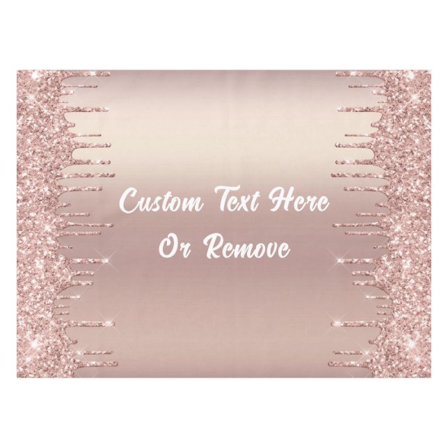 Toalha De Mesa Tableloth de Glitter Dourada com rosa com Texto Pe (Frente (Horizontal))