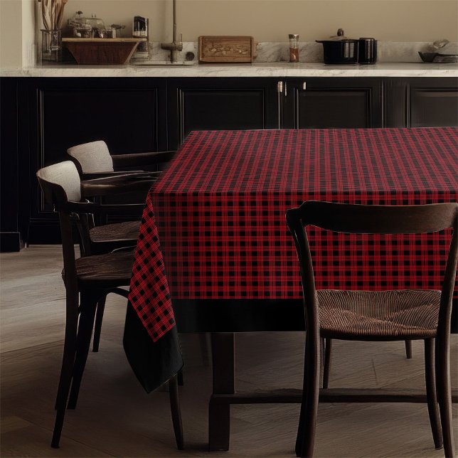 Toalha De Mesa Tableloth Vermelho Clássico de Tartan para Feriado (Classic Tartan Tablecloth Red Black for Holidays)