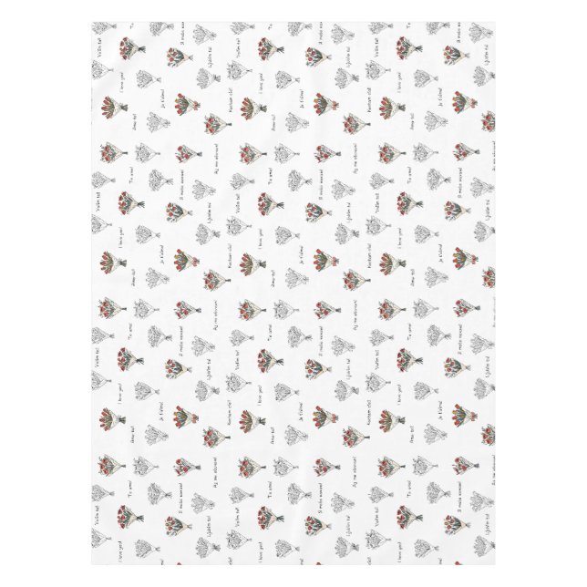 Toalha De Mesa Tablet Buquê Flor (Frente)