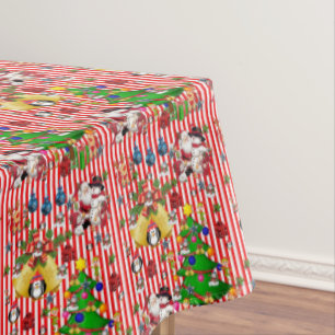 Toalha De Mesa Tableta de Natal, Feliz Natal, Pinguim