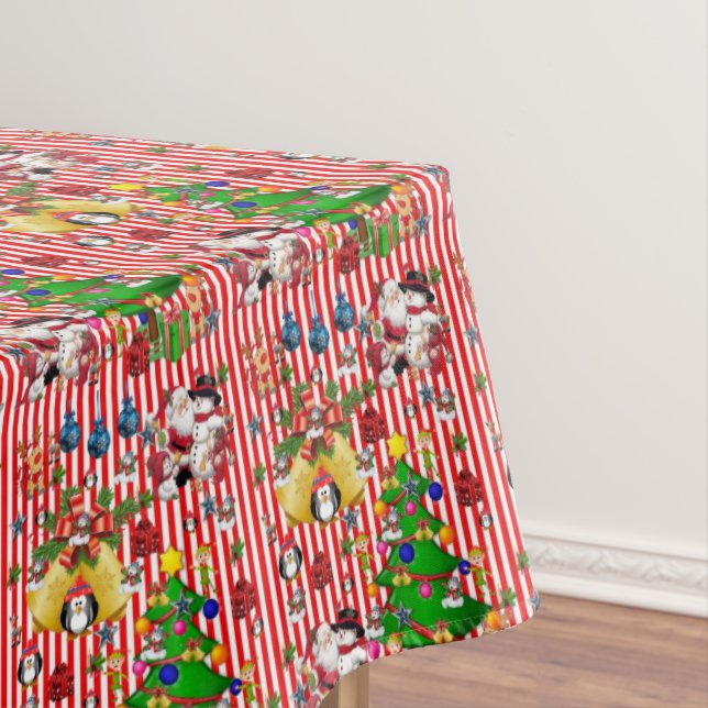 Toalha De Mesa Tableta de Natal, Feliz Natal, Pinguim (Posição Original)