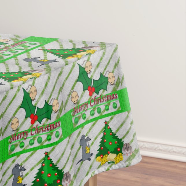 Toalha De Mesa Tableta de Natal, Feliz Natal, Ratos (Posição Original)