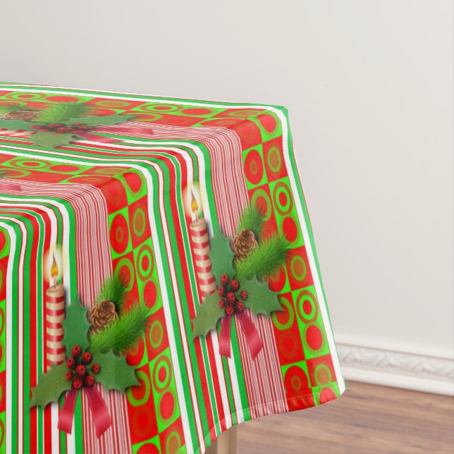 Toalha De Mesa Tableta de Natal, Feliz Natal, Vela (Posição Original)