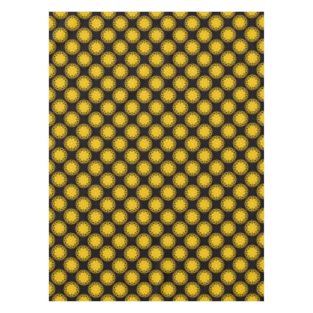 Toalha De Mesa Tablete, Amarelo Laranja Caleidoscópio Flor (Frente)