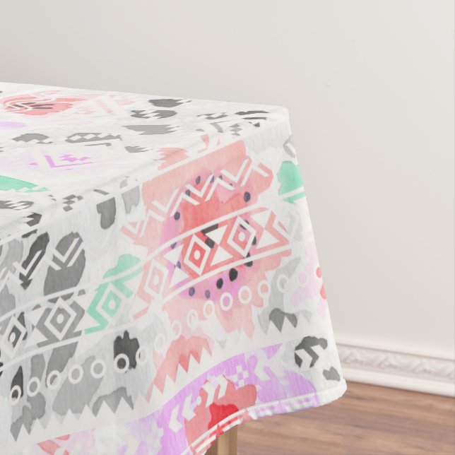Toalha De Mesa Tablete aztec folheto pastel de cor branca (Posição Original)