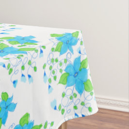 Toalha De Mesa Tablete Azul Flor