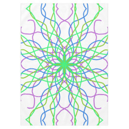 Toalha De Mesa Tablete, Caleidoscópio Verde Branco