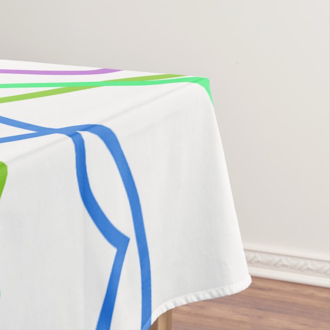 Toalha De Mesa Tablete, Caleidoscópio Verde Branco (Posição Original)