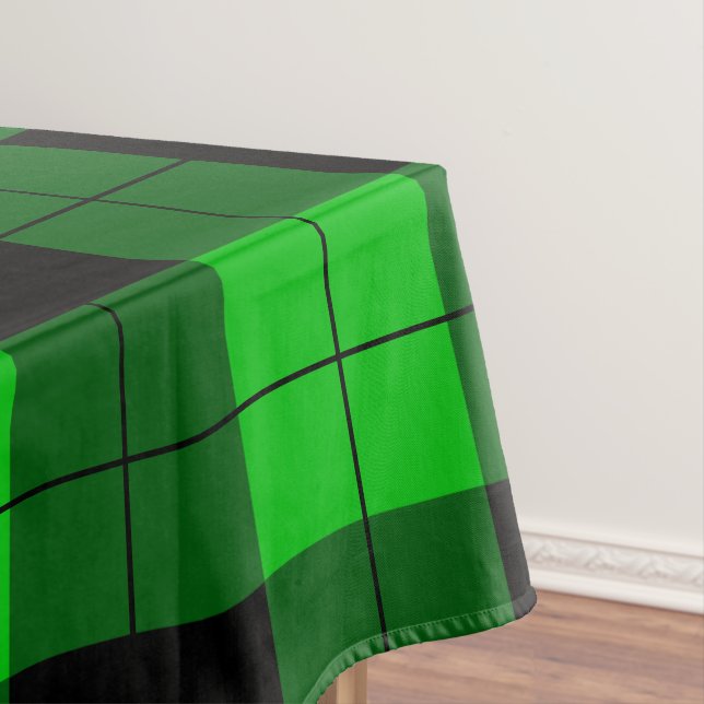 Toalha De Mesa Tablete de Verificação Verde Preta (Posição Original)