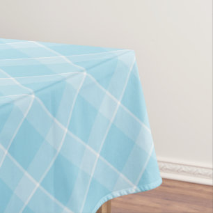 Toalha De Mesa Tablete de Xadrez de Pastel Azul e Branco