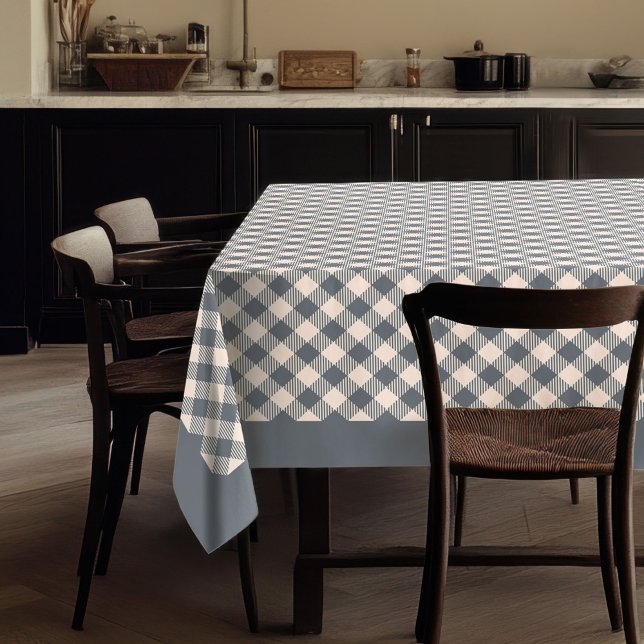 Toalha De Mesa Tablete de Xadrez de pêssego e cinza para refeiçõe (Grey and Peach Plaid Tablecloth for Special Meals)