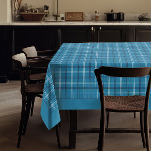 Toalha De Mesa Tablete de Xadrez de Tartan Tradicional em Azul Ma