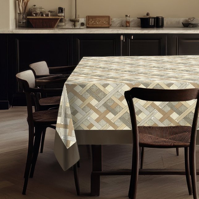 Toalha De Mesa Tablete Geométrico Texturizado em Neutros Calmos (Textured Geometric Tablecloth in Calm Neutrals)