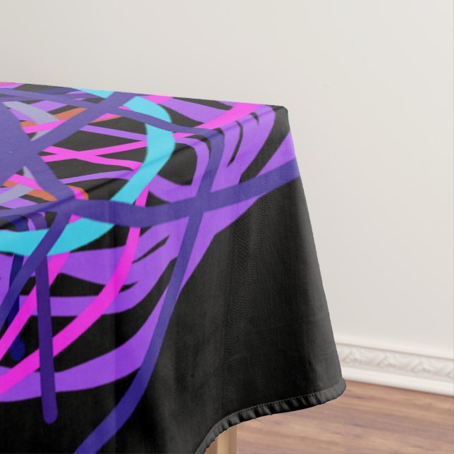 Toalha De Mesa Tablete, Inspiração Roxa Caleidoscópio Flor (Posição Original)