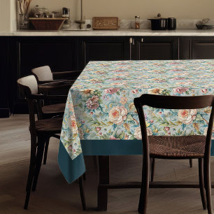 Toalha De Mesa Tablete Retro Rococo com Flores Graciosas