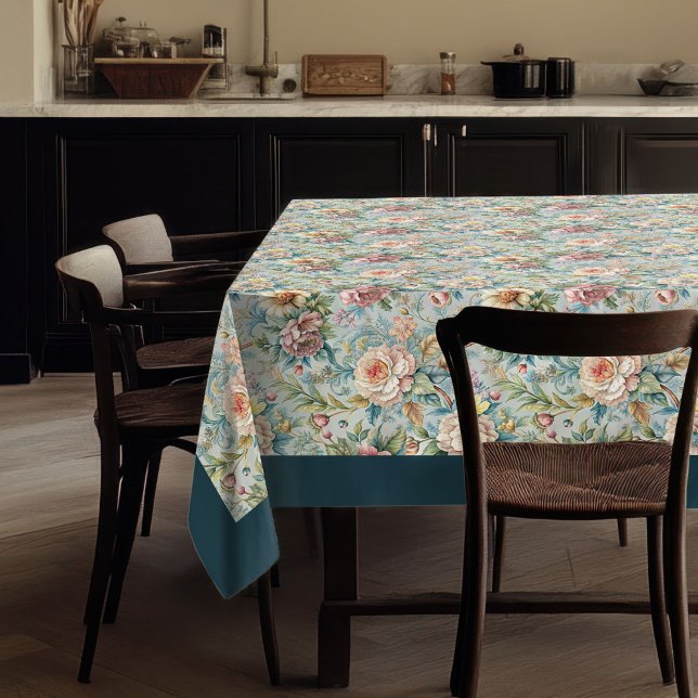 Toalha De Mesa Tablete Retro Rococo com Flores Graciosas (Retro Rococo tablecloth Featuring Graceful Flowers)