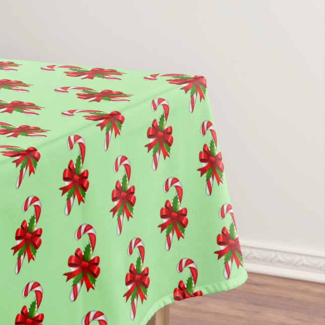 Toalha De Mesa Tablete Verde Vermelho de Canas de Natal (Posição Original)