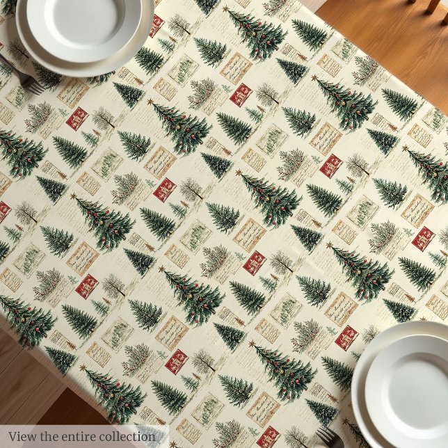 Toalha De Mesa Tablete visceral em matizes festivos mudos (Whimsical vintage tablecloth in muted festive hues)