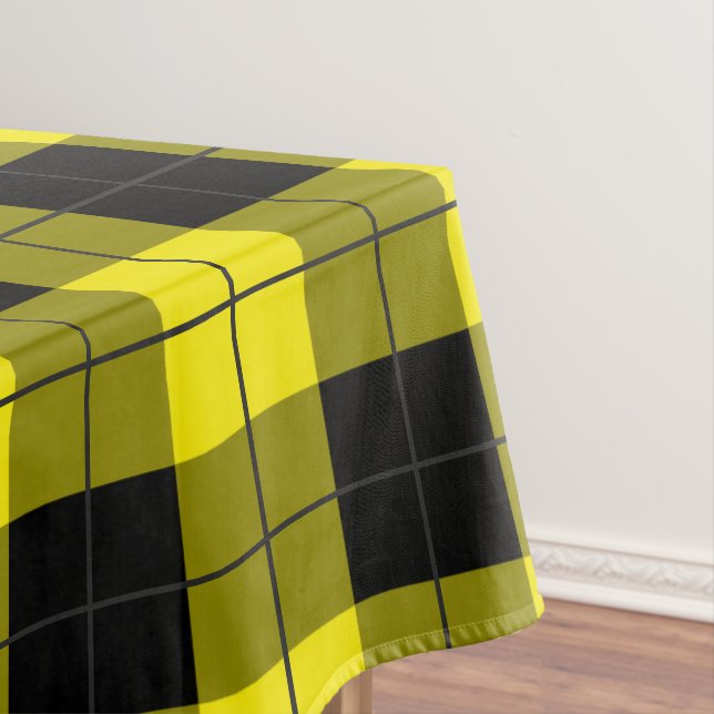 Toalha De Mesa Tablete Xadrez Amarelo Preto (Posição Original)