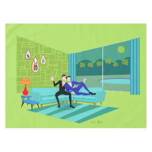 Toalha De Mesa Tabletragem de Casal Romântico Retroativo