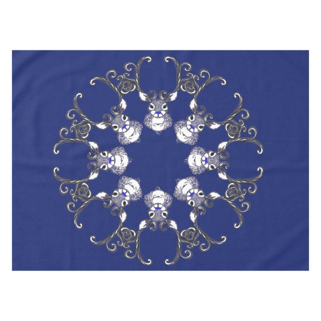 Toalha De Mesa Tábua azul-escaravana (Frente (Horizontal))