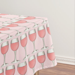 Toalha De Mesa Taça de Vinho Rosé Cor-de-rosa Vidro Vinícola Chá 