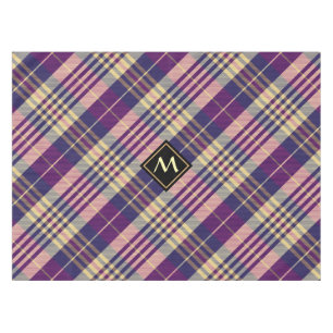 Toalha De Mesa Tartan roxo, Dourado e azul