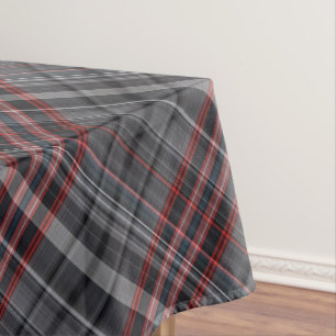 Toalha De Mesa Tartan vermelho e cinzento