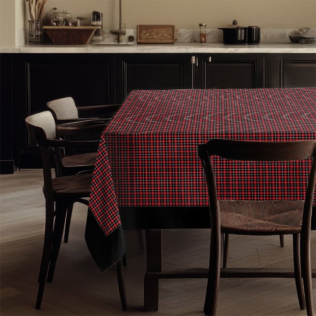 Toalha De Mesa Tartan Vermelho Negro Rústico para Reuniões (Rustic Tablecloth Red Black Tartan for Gatherings)