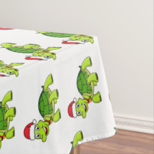 Toalha De Mesa Tartaruga feliz bonita vestindo chapéu de Papai No