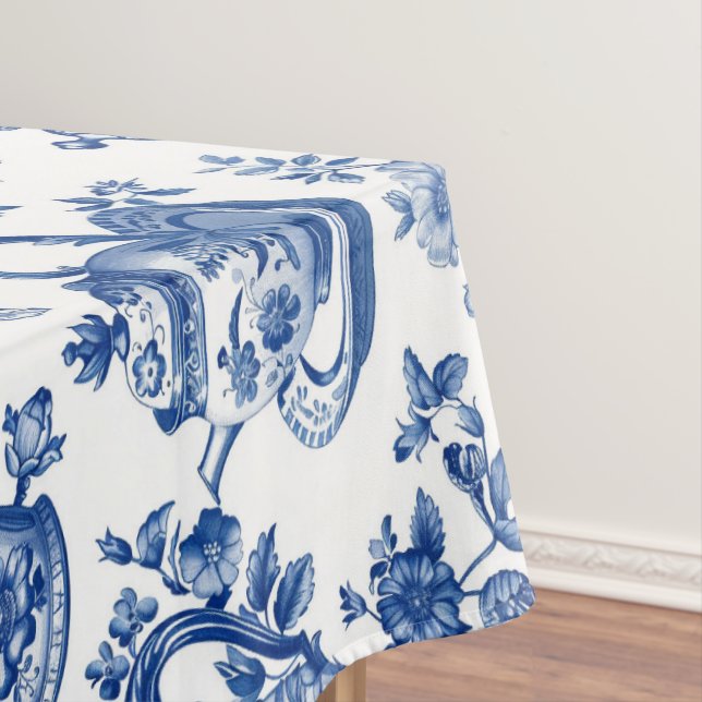 Toalha De Mesa Tea Chinoiserie French Toile Du Jouy Pattern (Posição Original)