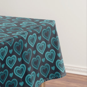 Toalha De Mesa Teal Hearts