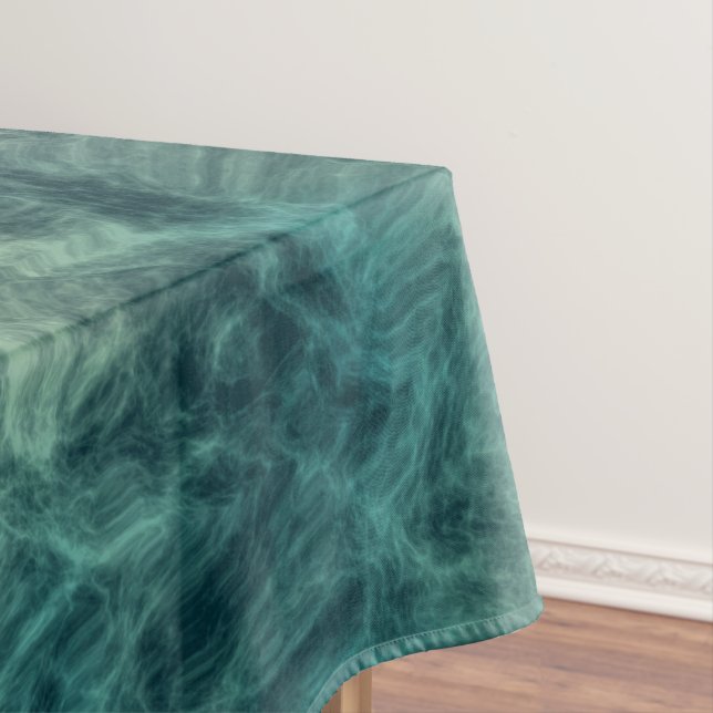 Toalha De Mesa Teal Marble Abstrato (Posição Original)