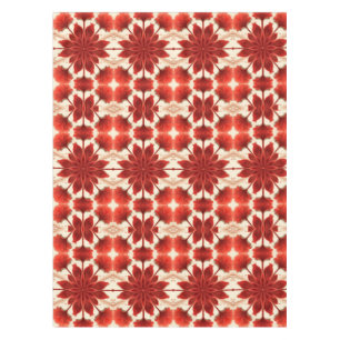 Toalha De Mesa Tecido de Mesa de algodão, padrão floral vermelho