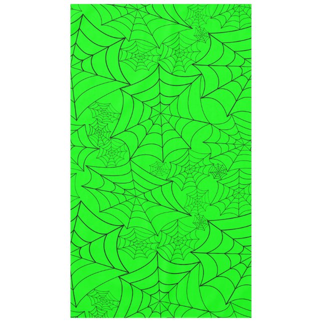 Toalha De Mesa teia de aranha halloween gótico ácido verde (Frente)
