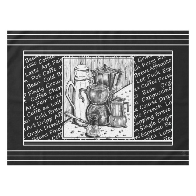 Toalha De Mesa Tela da Mesa do Pote do café (Frente (Horizontal))