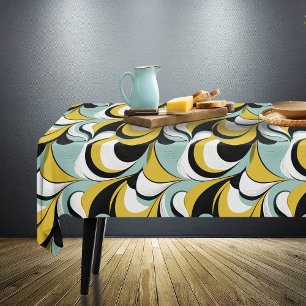 Toalha De Mesa Tela de 60s 70s Retro Swirls Abstrato pat#3 ID1069