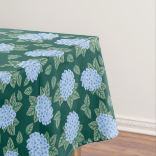 Toalha De Mesa Tela de Mesa Personalizada de Hydrangeas Azul
