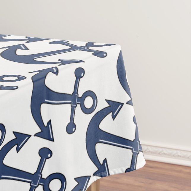 Toalha de mesa tema âncora náutica (Posição Original)