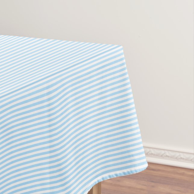 Toalha De Mesa Tendência de Padrão de Stripes Brancas e Azul Quad (Posição Original)