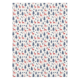 Toalha De Mesa Terra dos Veados Vermelhos e Azuis Escandinavos