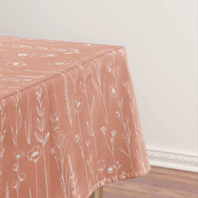 Toalha De Mesa Terracotta Wildflower Baby Shower Tablecloth (Posição Original)