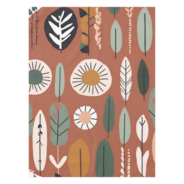 Toalha De Mesa Terracotta Wildflower Rustic Boho Decor (Frente)